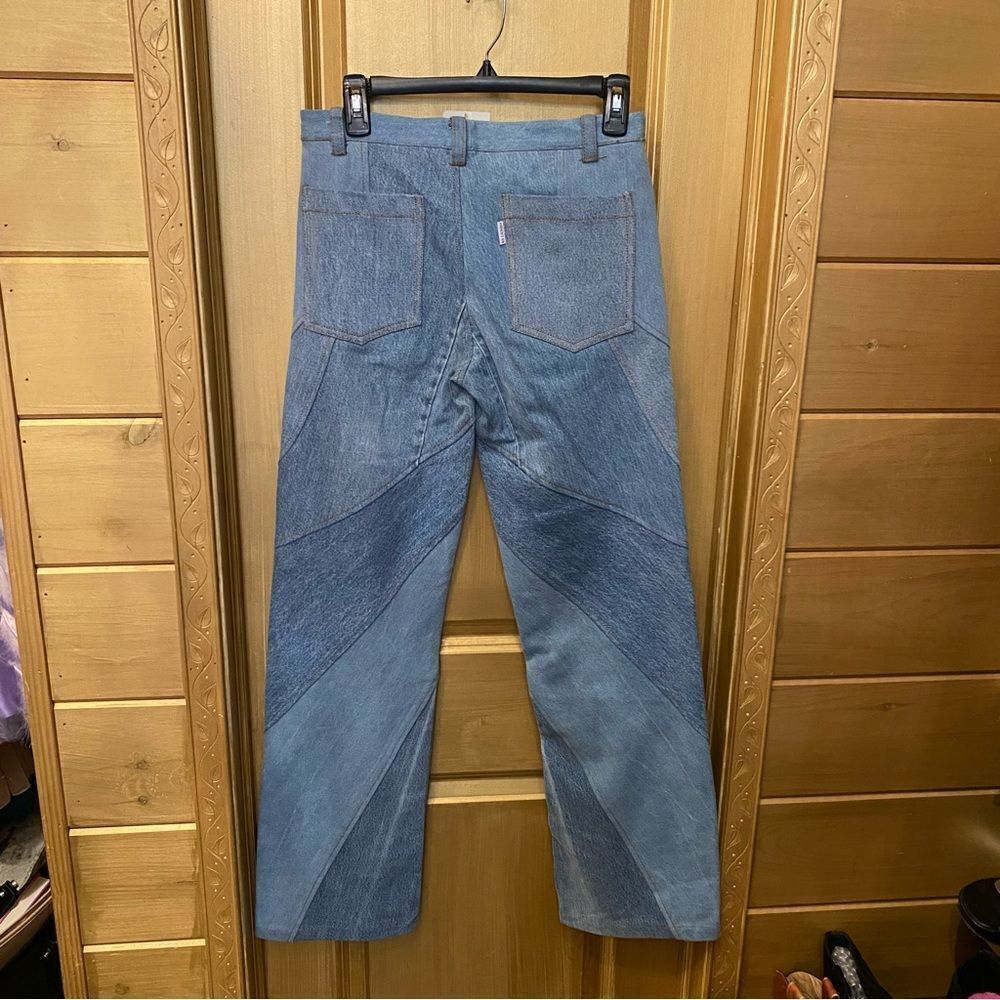 EB Denim patchwork jeans Vien Straight Leg Medium Wash pieced Revolve XS - Picture 12 of 12